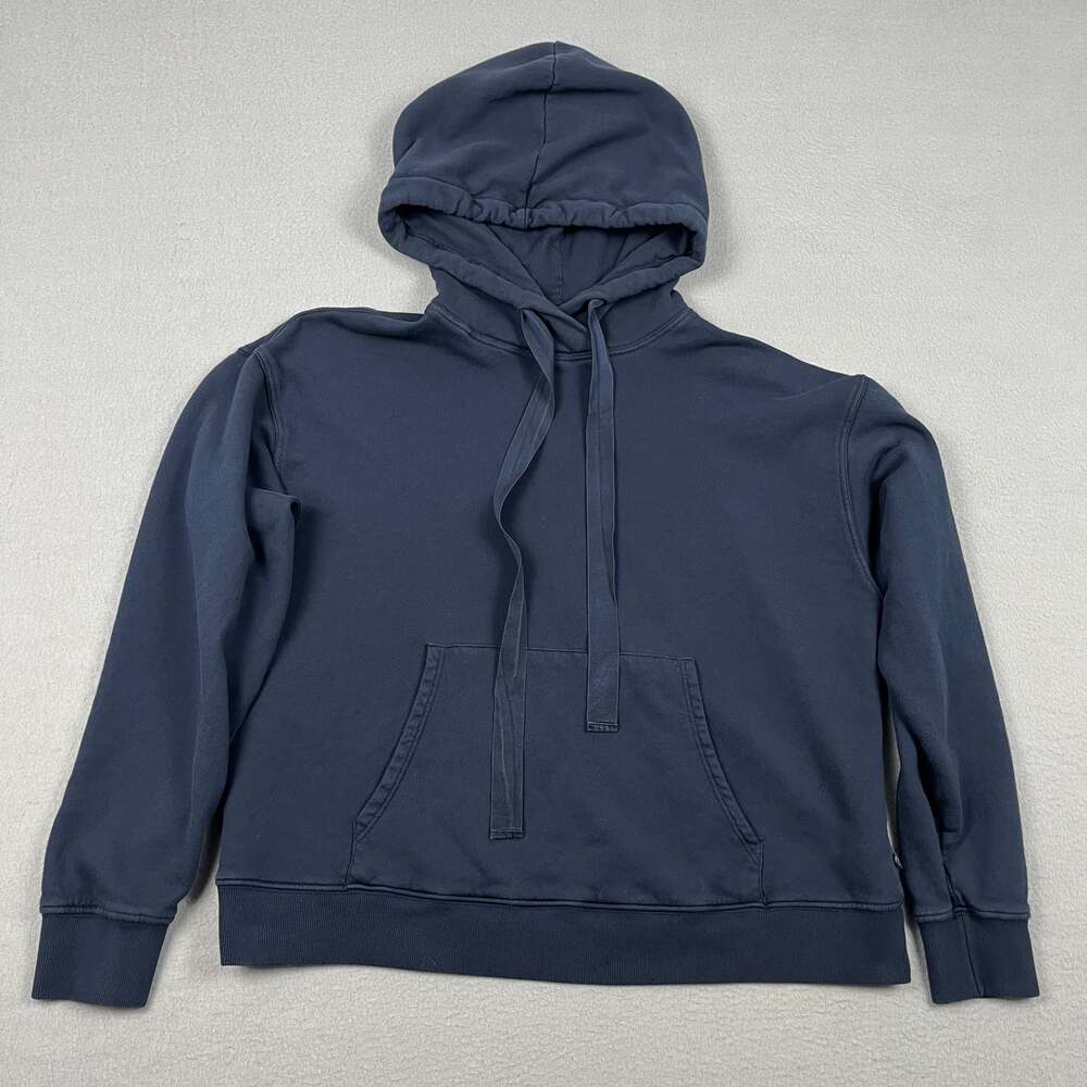 Velvet by Jenny Graham Hoodie Sweatshirt Navy Blue 100% Cotton Women's M